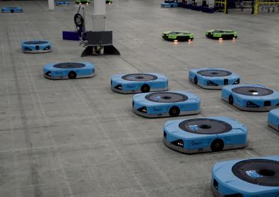 Blue floor robots